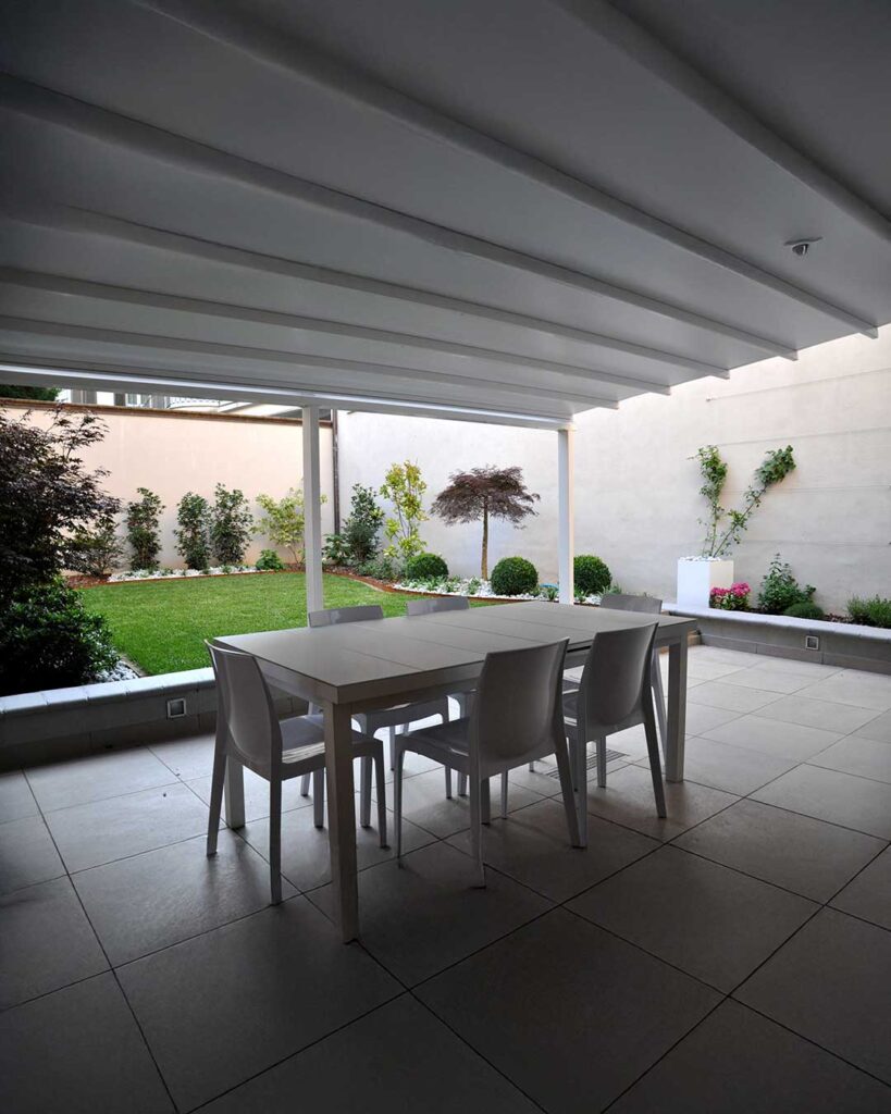 Coperture invernali giardino 2 pergola bianca