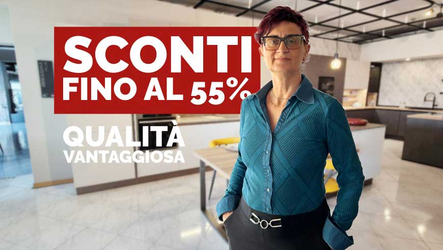 Cucine da esposizione scontate fino al 55%: eleganza pronta da vivere